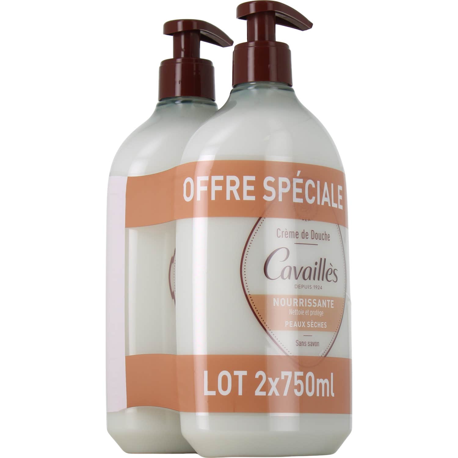 Cavaillès Crème Douche Nourrissante Peaux Sèches 2x750 ml