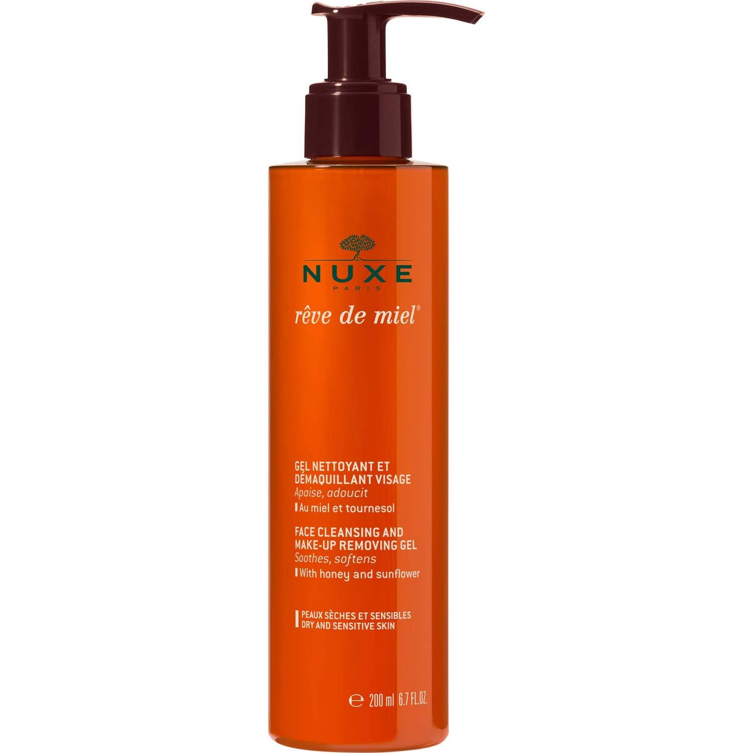 Nuxe Rêve de Miel Gel Nettoyant et Démaquillant Visage 200ml