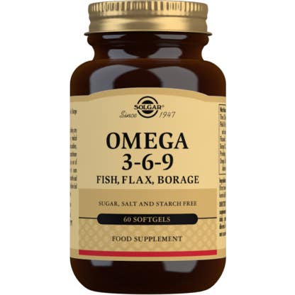 Solgar Omega 3-6-9 Poisson, Lin, Bourrache 60 Gélules