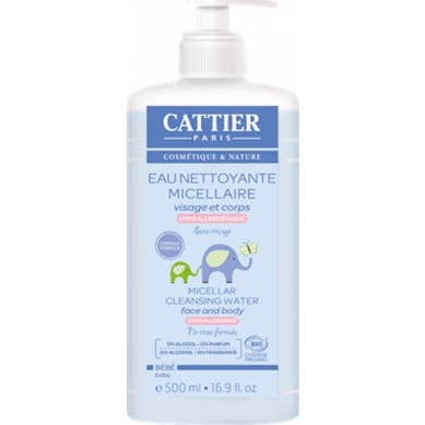 Cattier Eau Nettoyante Micellaire Visage & Corps Bébé 500ml