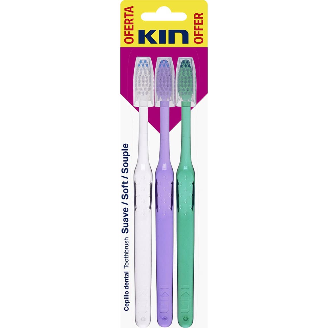 Brosse à dents souple pour adultes Kin 3 pcs