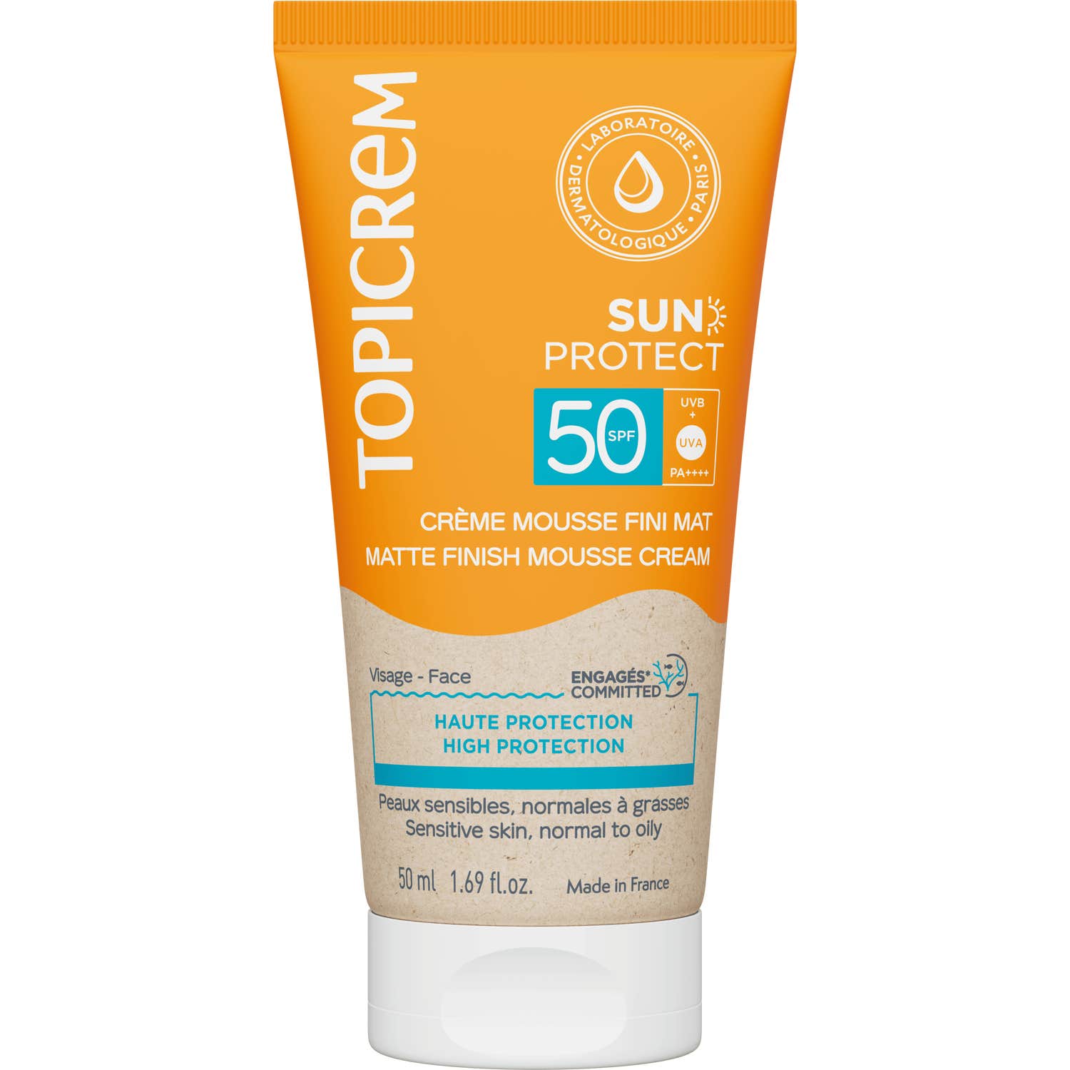 Topicrem Crème Mousse Fini Mat SPF50 50 ml