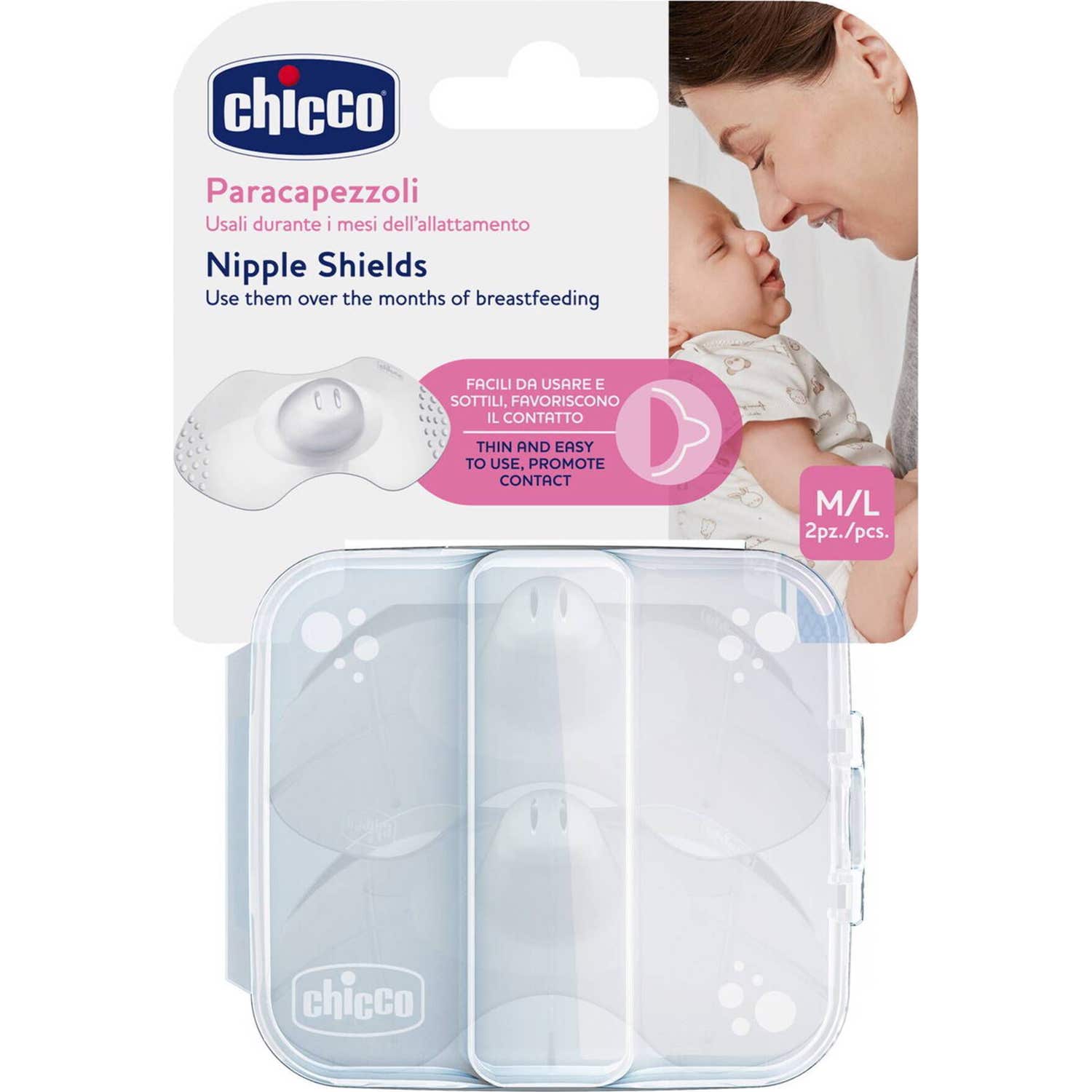 Protegepezon Silicone Chicco Skintoskin 2 U T- M/l 2 U