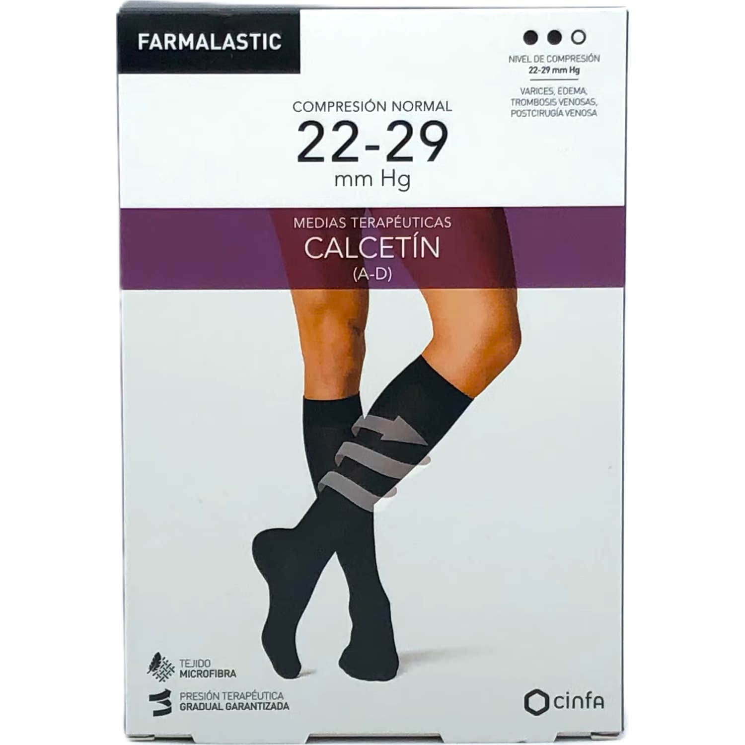 Farmalastic Chaussette (A-D) De Compression Normale Taille M Noir 1 Paire
