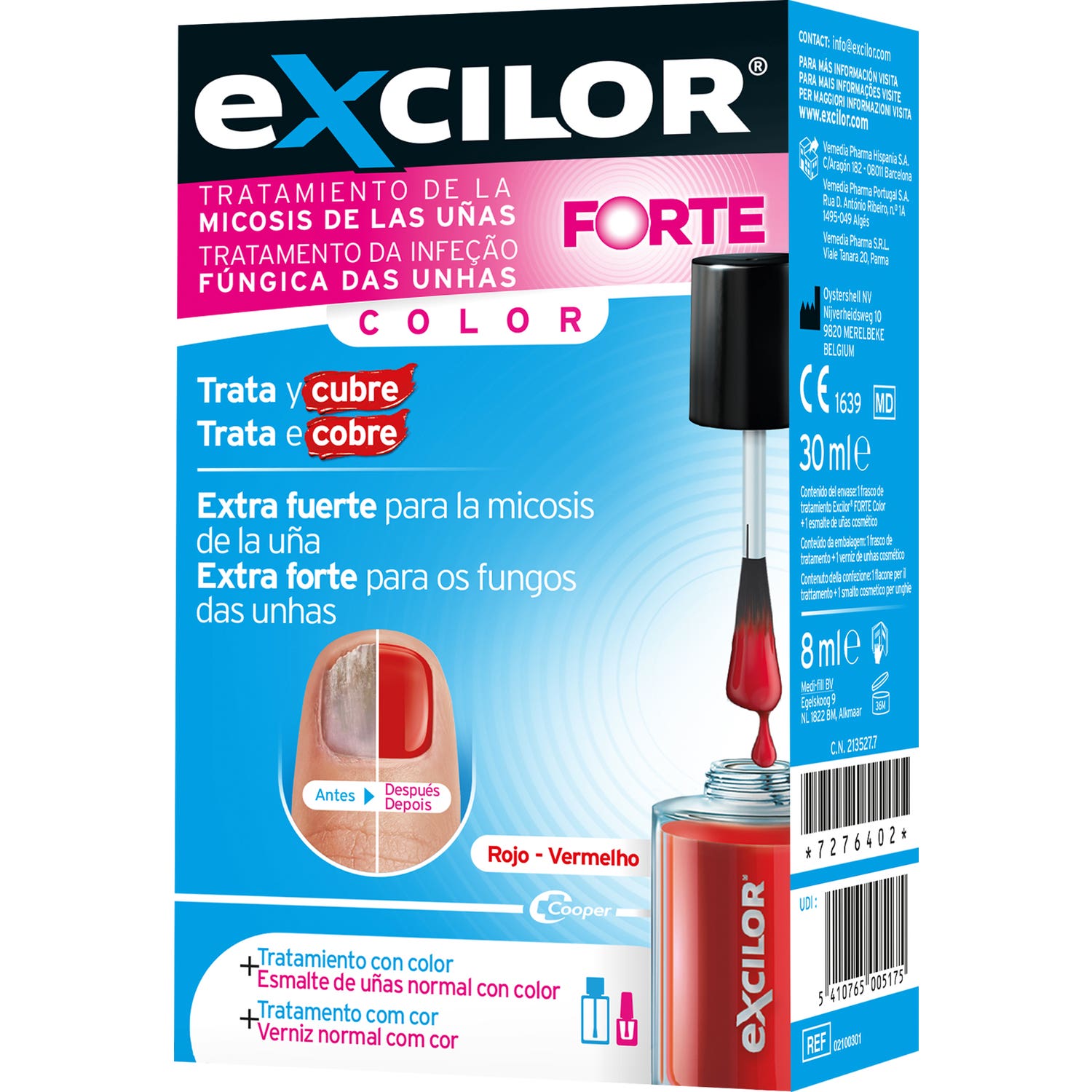 Excilor Forte Color Traitement Mycose Ongles Red 30ml