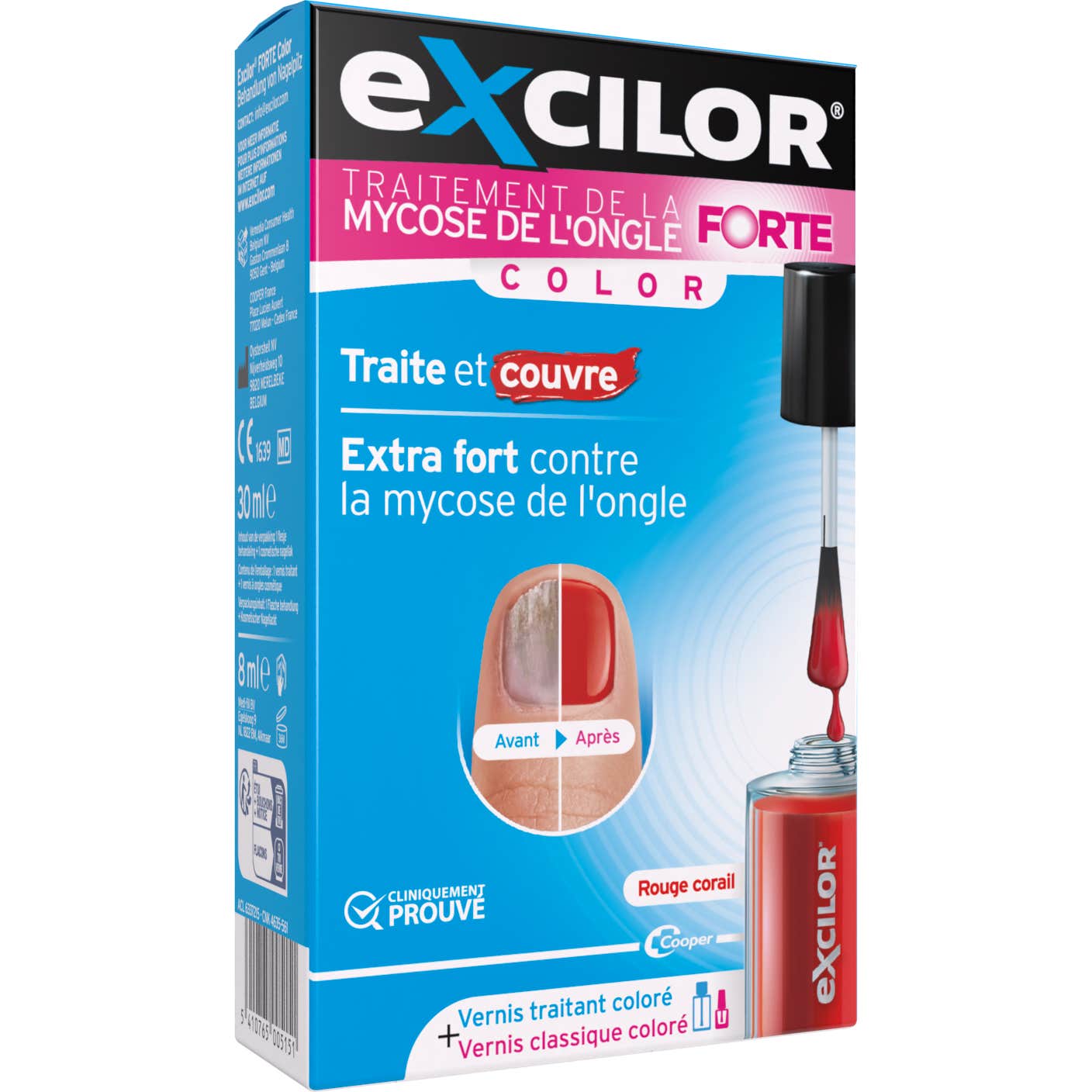 Excilor Forte Color Traitement Mycose Ongles Red 30ml