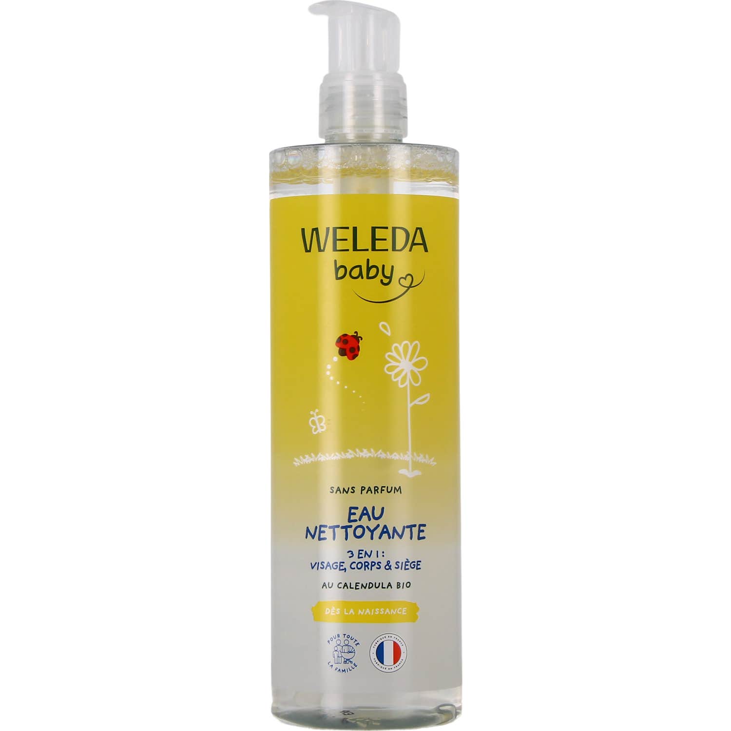 Weleda Baby Eau Nettoyante 3 en 1 Sans Parfum 400 ml