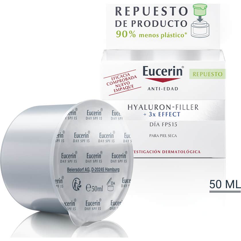 Eucerin Hyaluron Filler 3X Effect Recharge Crème Jour Spf15 50ml