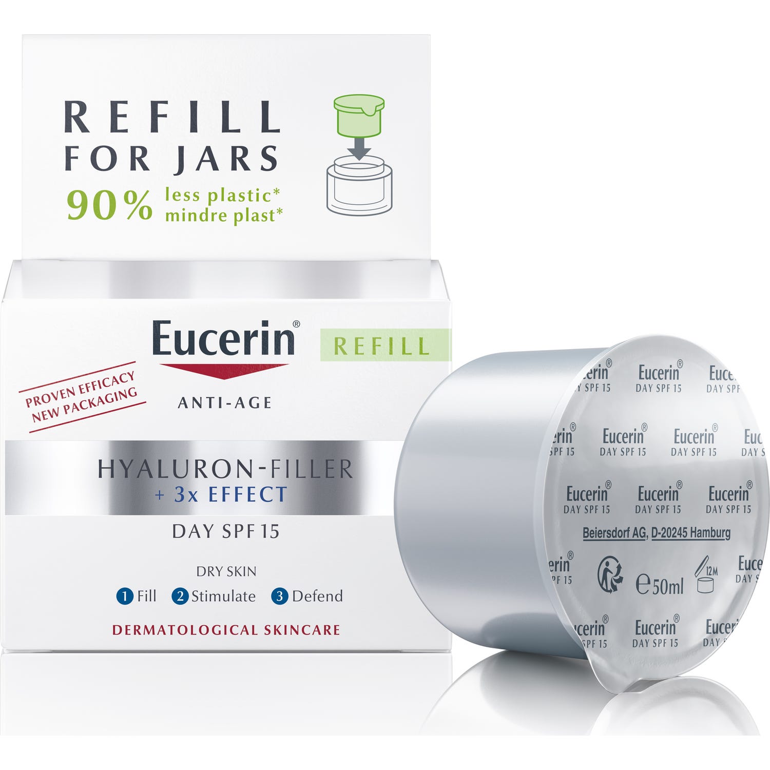 Eucerin Hyaluron Filler 3X Effect Recharge Crème Jour Spf15 50ml