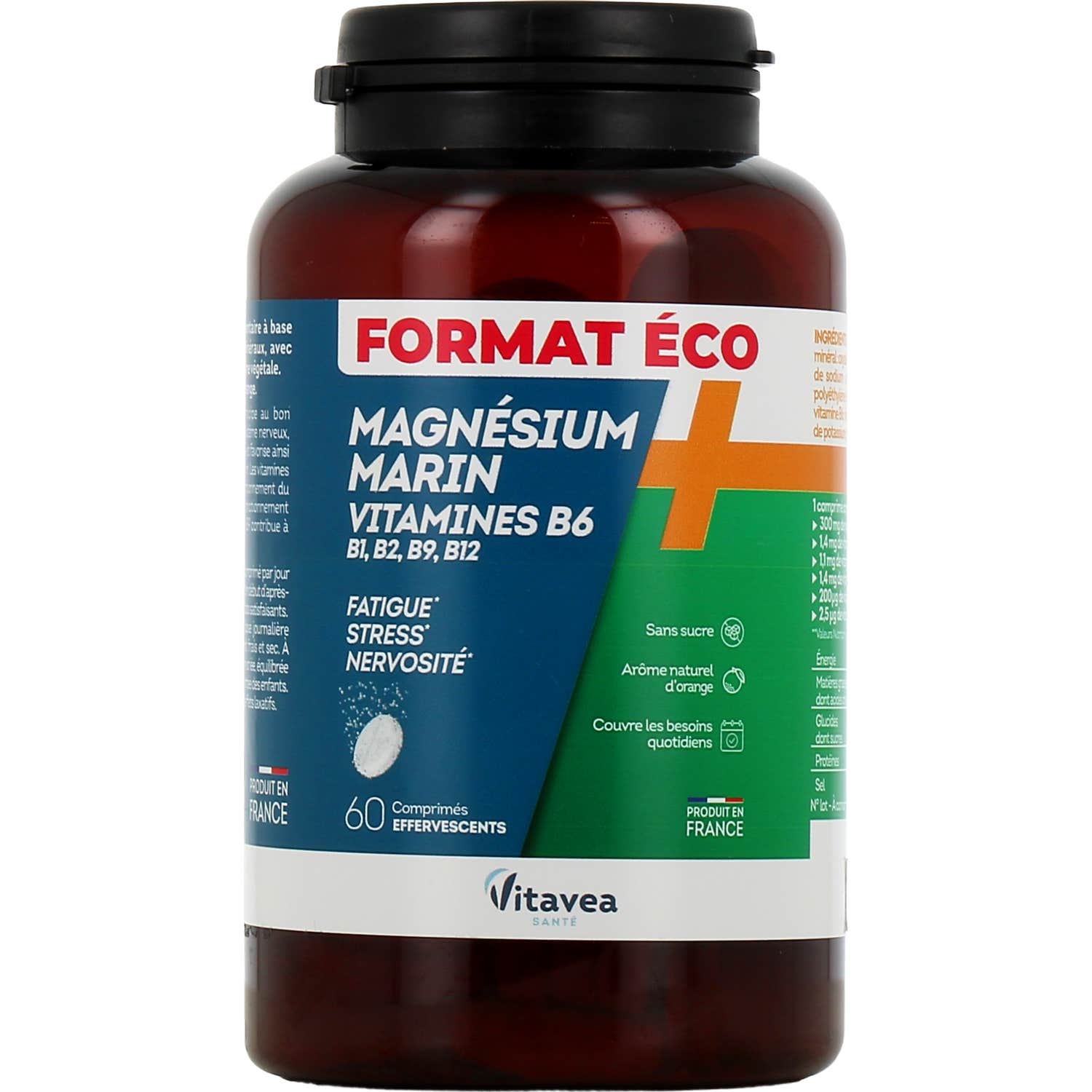 Vitavea Magnésium Marin + Vitamines B6 B1 B2 B12 60 Comprimés