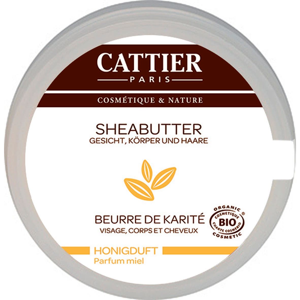 Cattier Beurre De Karité Bio 100% Naturel Parfum Miel 100g