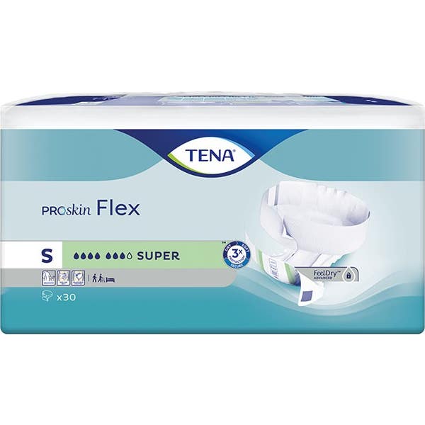 Tena Proskin Flex Couches avec Ceinture Super S 30uts