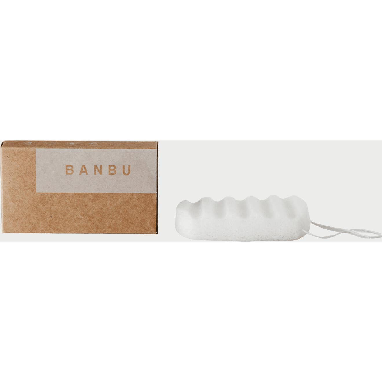 Banbu Konjac Eponge Carré Blanc 1 pièce