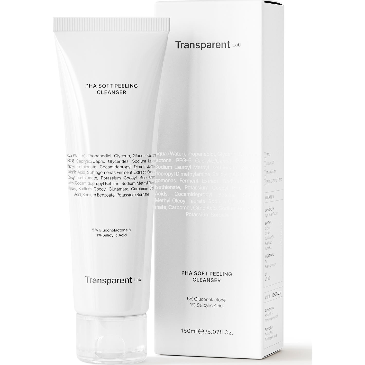 Transparent Lab Pha Nettoyant Visage Effet Peeling 150Ml