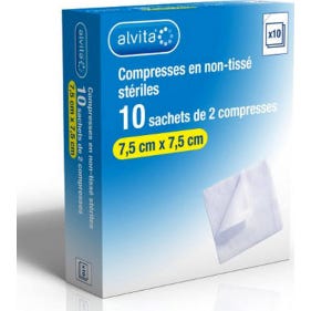 Alvita Compr St N Tiss 7.5X7.5 10Sach/2