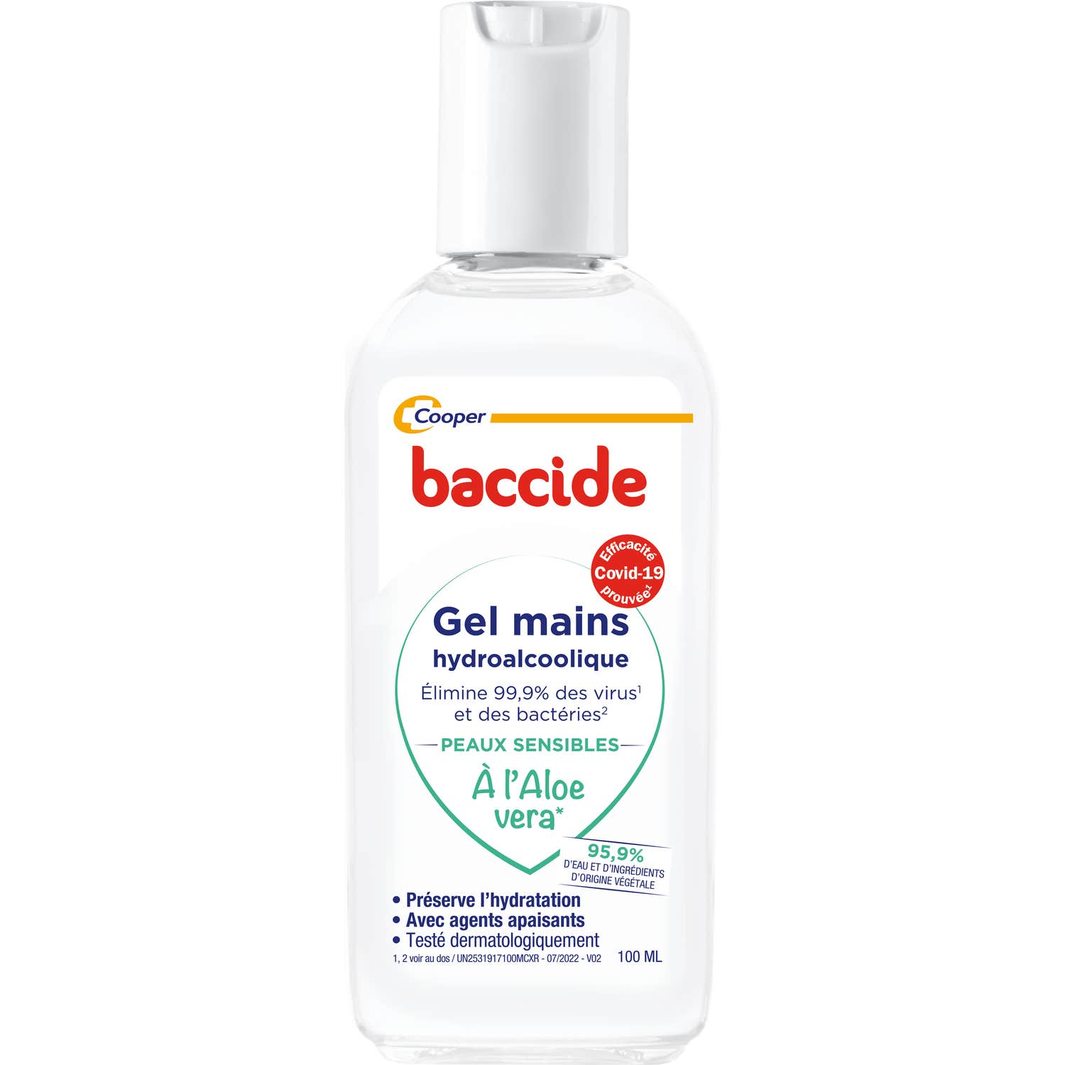 Baccide Gel Mains Hydroalcoolique Peaux Sensibles 100ml