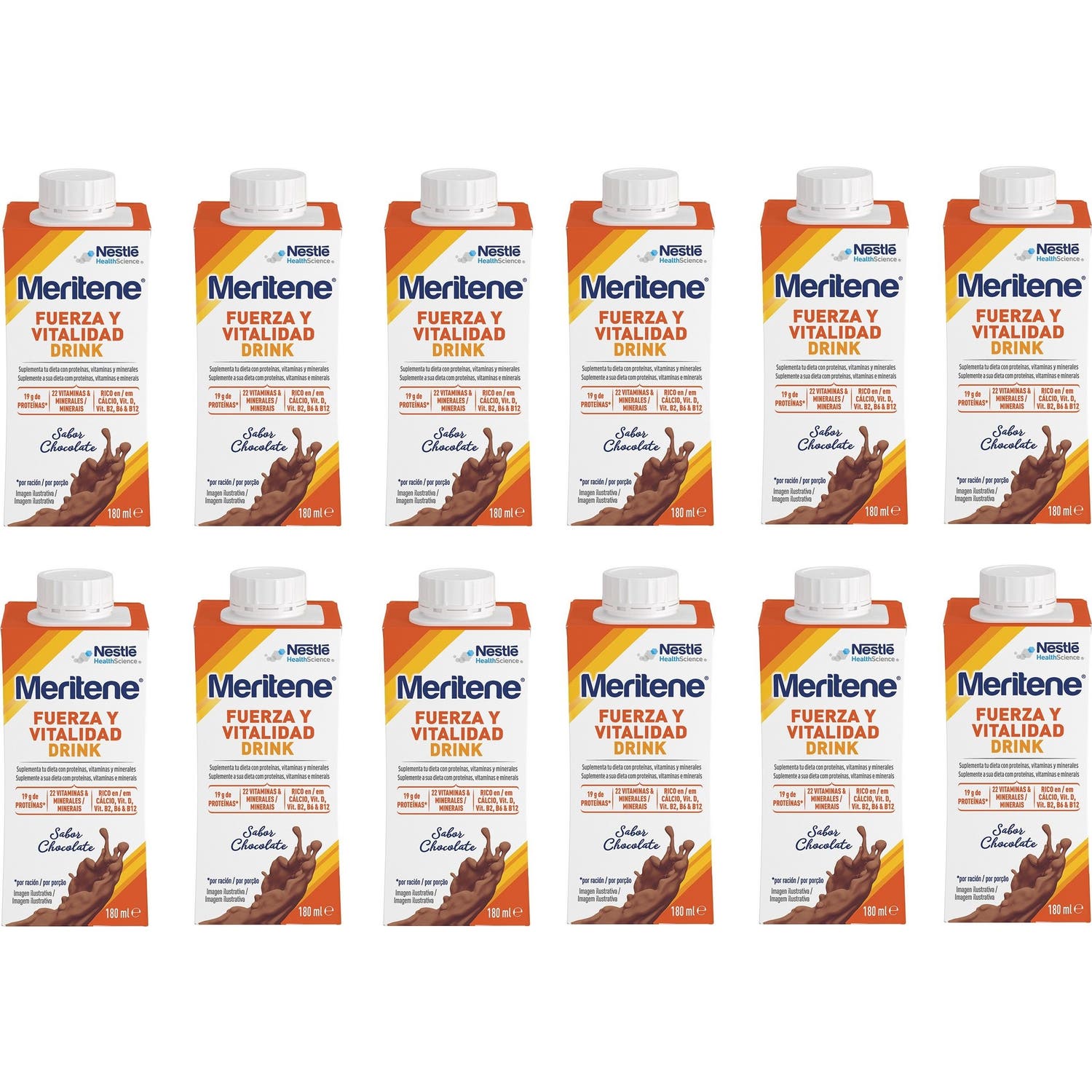 Meritene Fuerza y Vitalidad Drink Chocolate 12x180ml