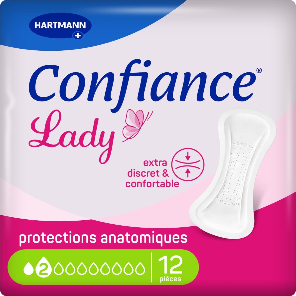 Confiance Lady Protections Anatomiques 2 gouttes 12 unités