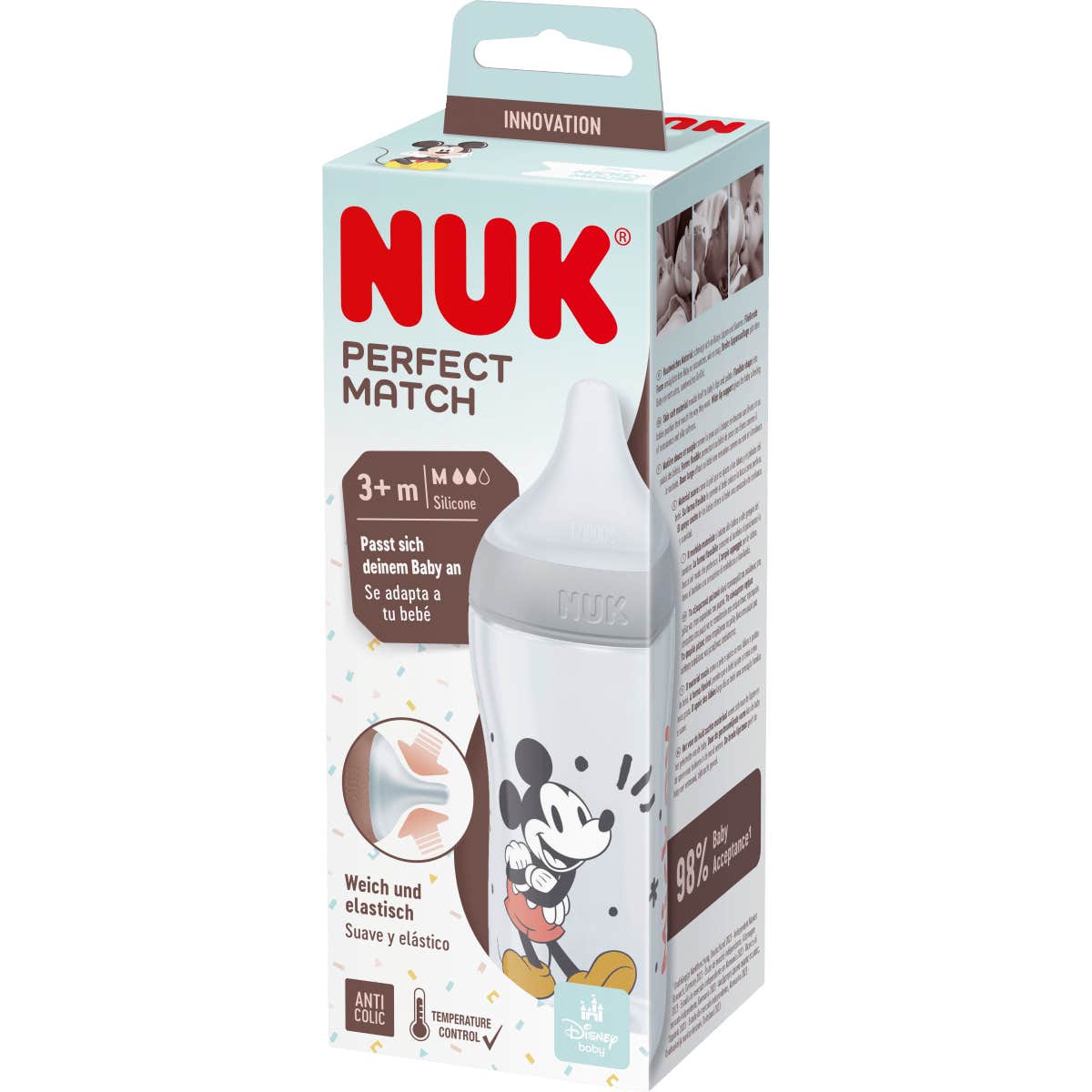 Nuk Perfect Match Biberon Silicone Pp 3+M Mickey 260ml 1 Unité