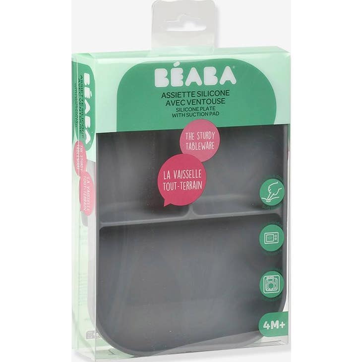 Béaba Plat Divisé Silicone Gris Minéral 1 Unité