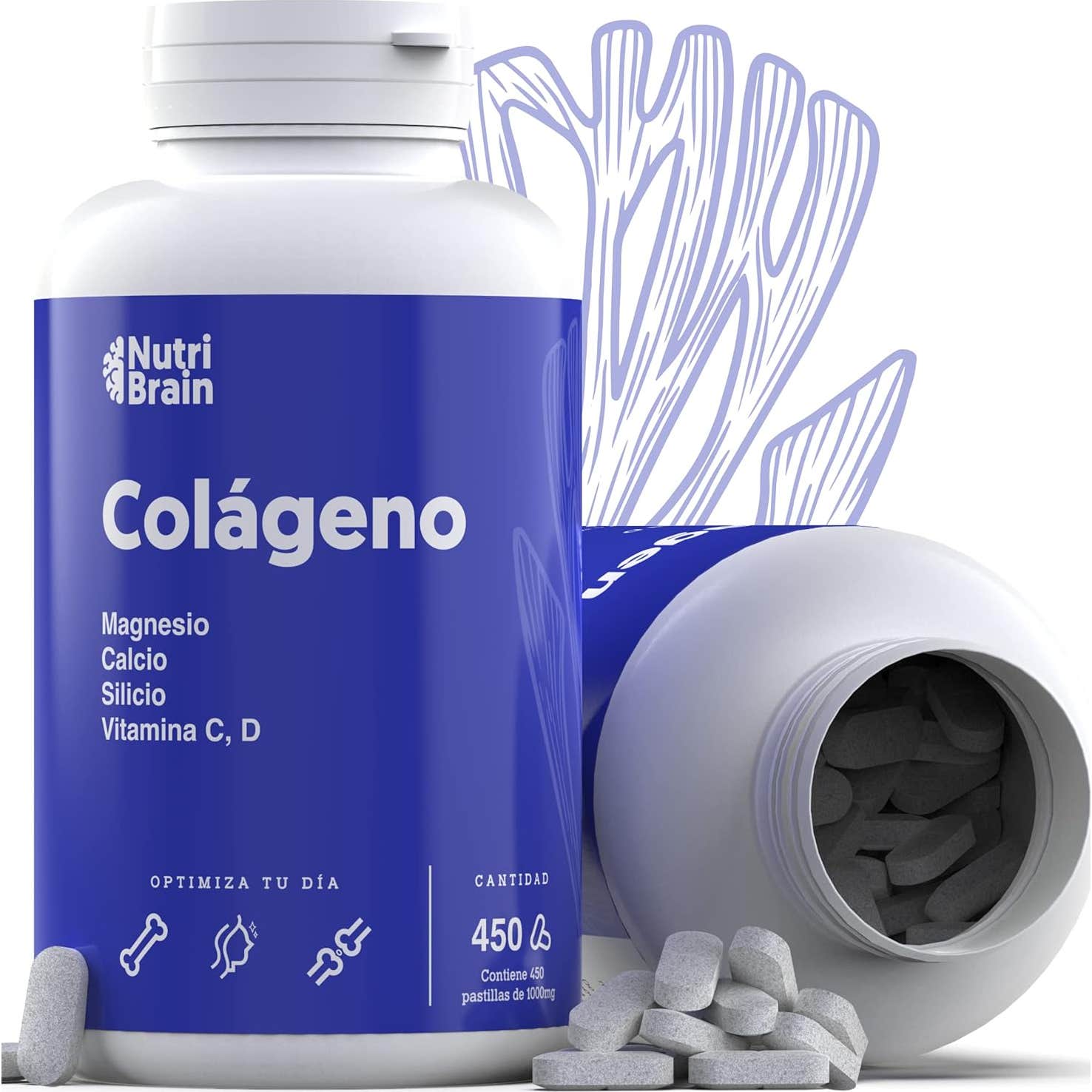 NutriBrain Collagène Naturel Hydrolysé XXL 450 Comprimés