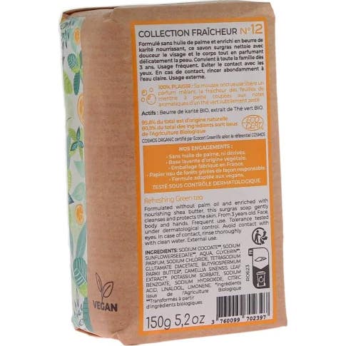 Osmaé Savon Sans Palme Thé Vert Rafraîchissant 150g Osmaé Savon Sans Palme Thé Vert Rafraîchissant 150g