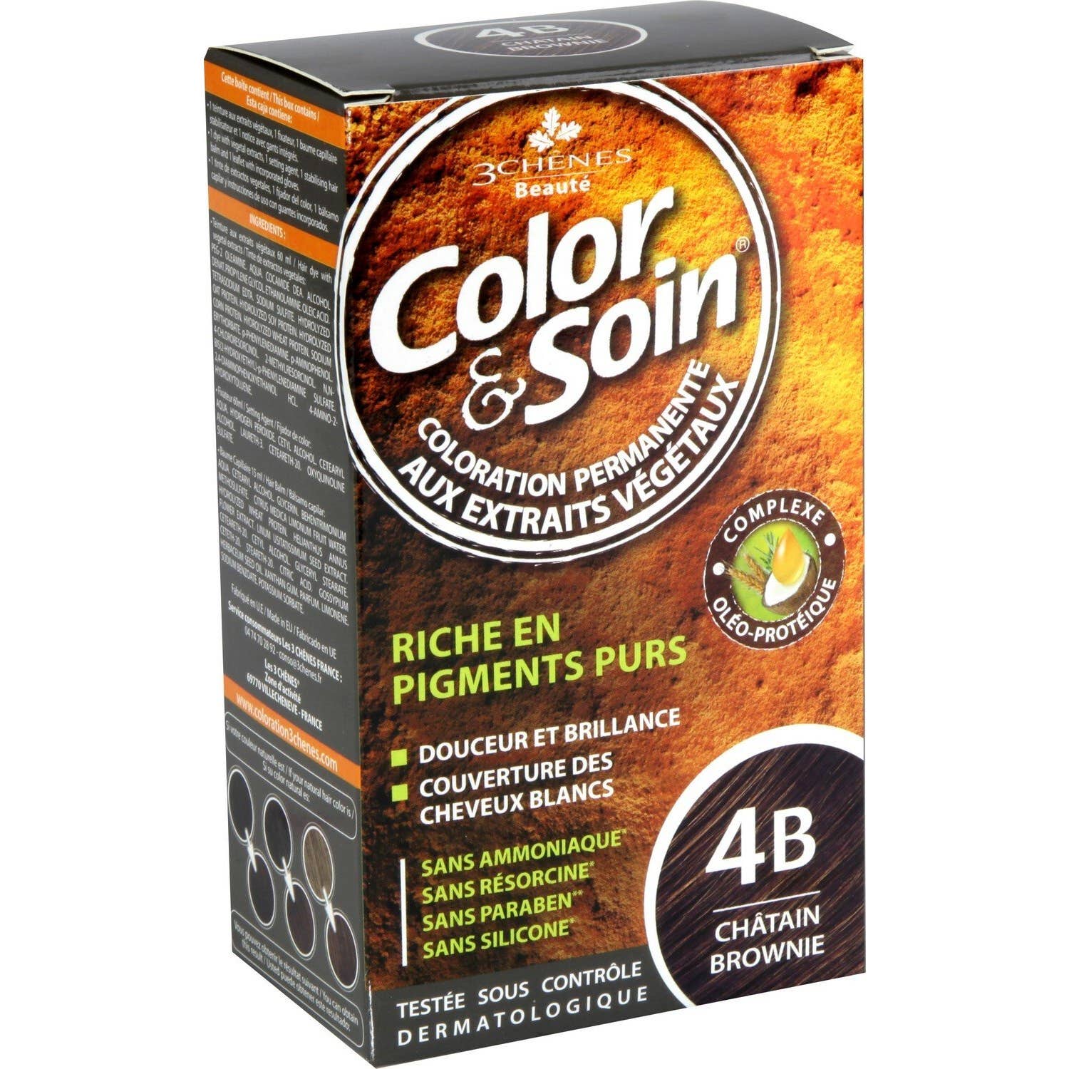 3chênes Kit Coloration Châtain Brownie 4B 135ml