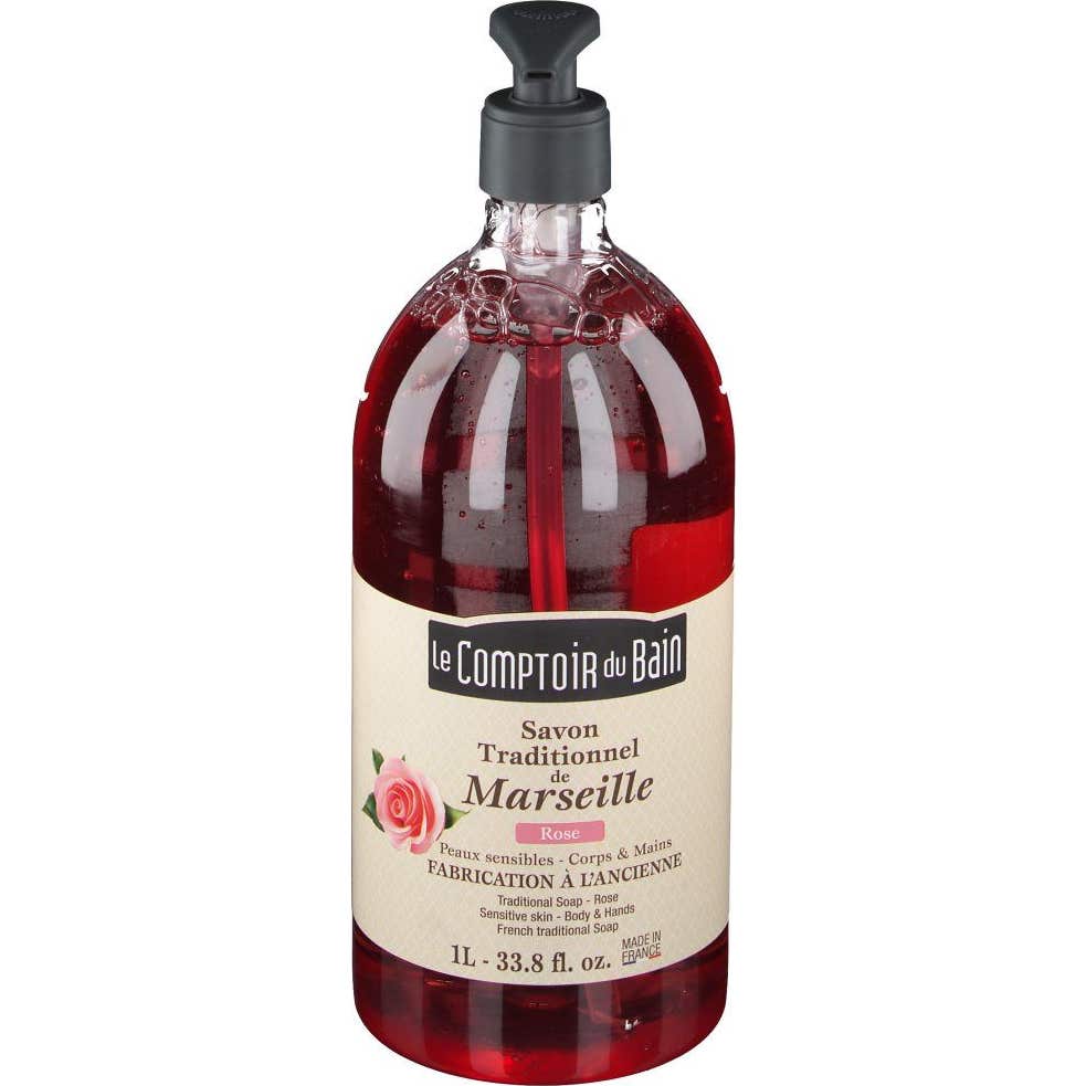 Le Comptoir Du Bain Savon Traditionnel De Marseille Rose 1L
