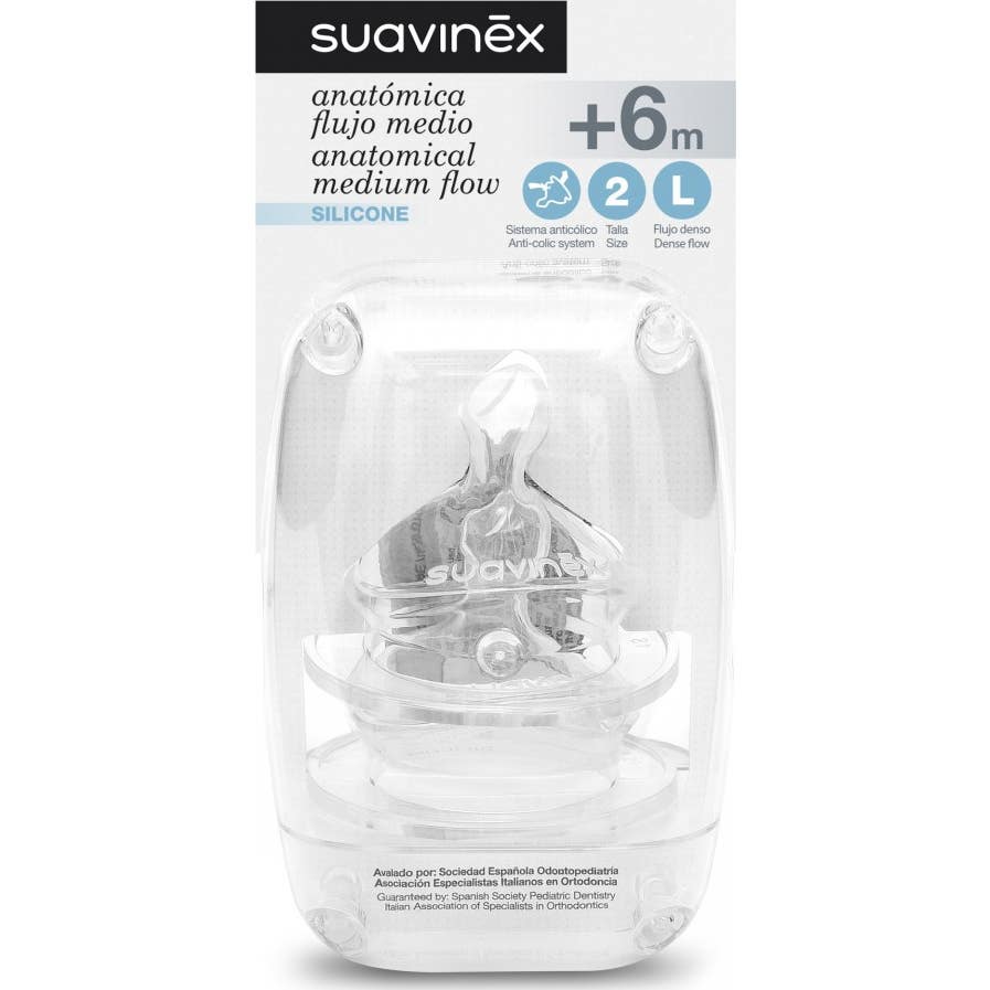Suavinex Tétine Silicone Anatomique T2L 2 U