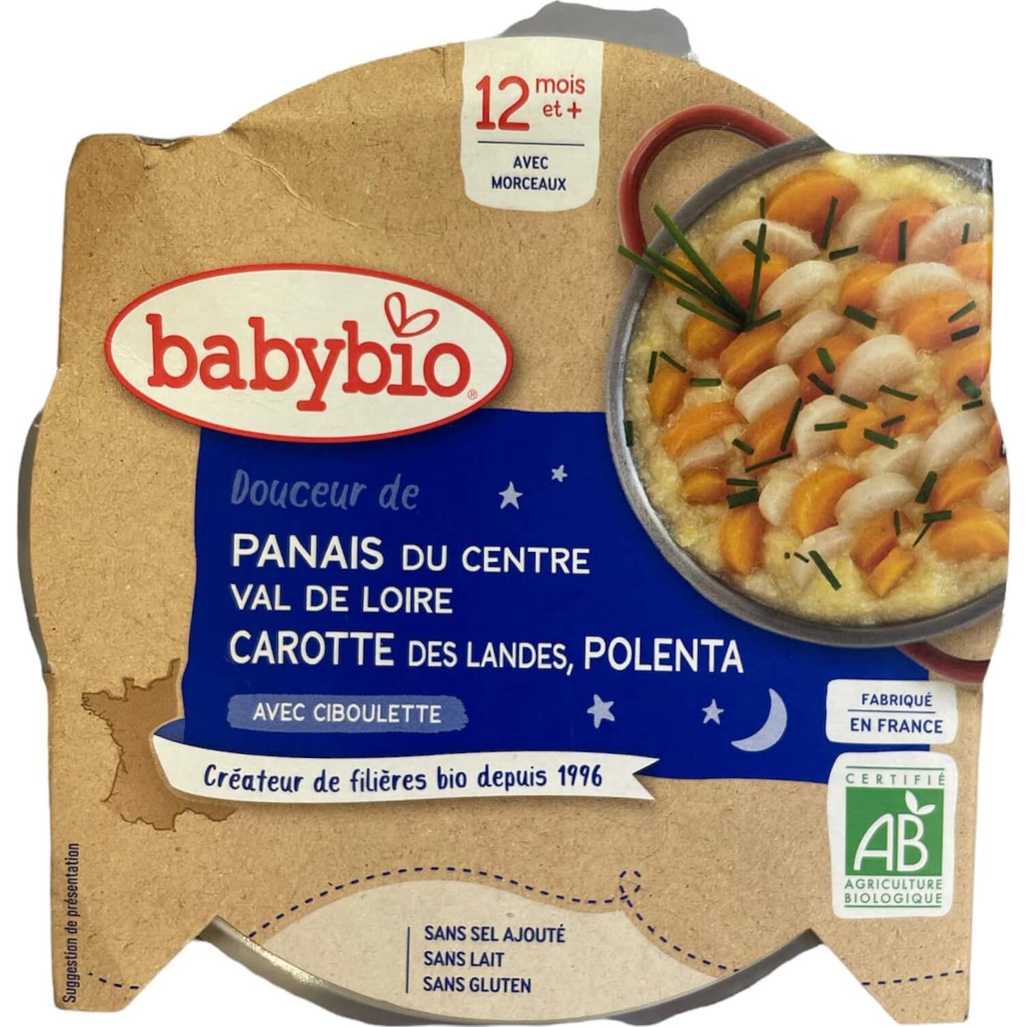 Babybio Bonne Nuit Douceur Carotte et Riz Bio de Panais du Val de Loire 230g