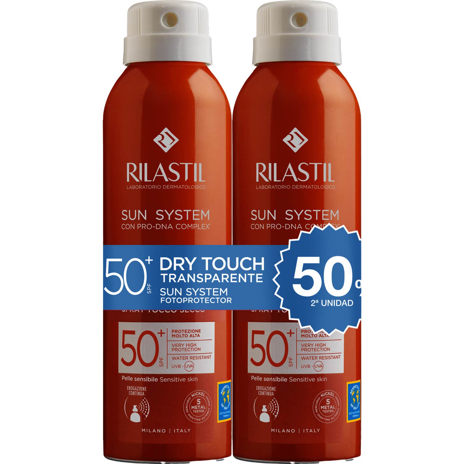 Rilastil Sun System Dry Touch SPF50+ 2x200ml