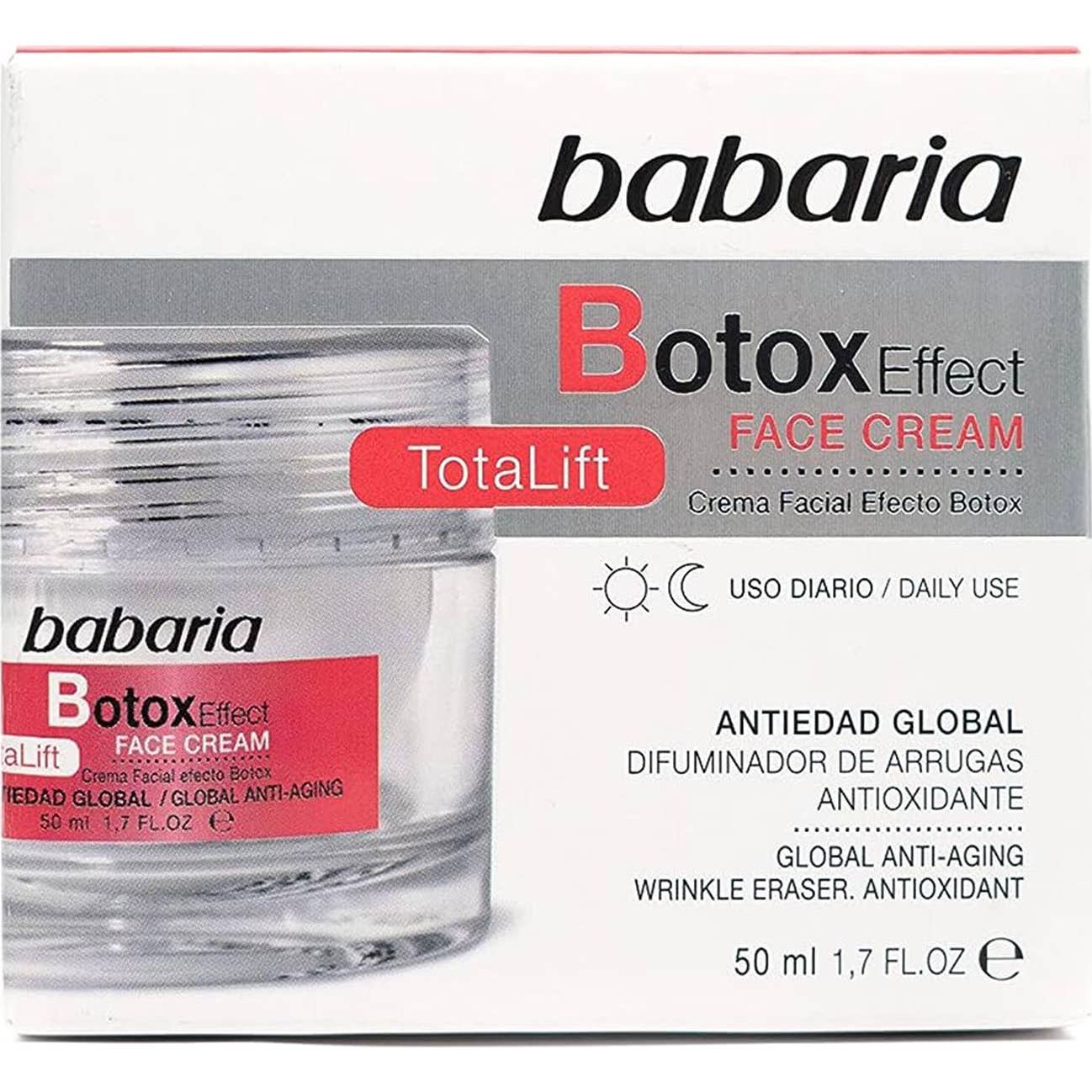 Babaria Crème Visage Effet Botox Diffuseur de Rides 50ml