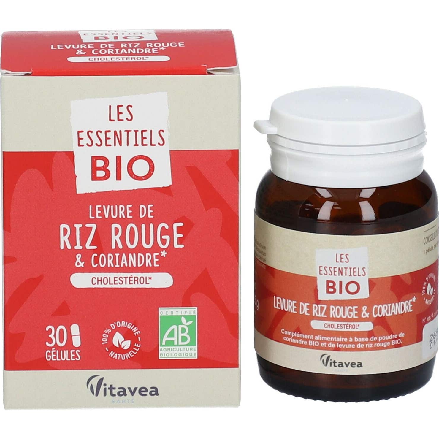 Vitavea Les Essentiels Levure de Riz Rouge & Corian 30 Gélules