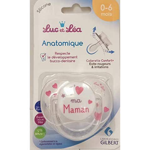 Luc et Lea Chupete Silicona J'Aime Mon Mama 0-6 Meses 1ud