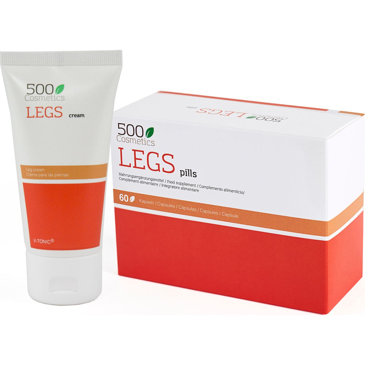 500Cosmetics Packs Legs Para Varices 60Caps+ Crema 75ml