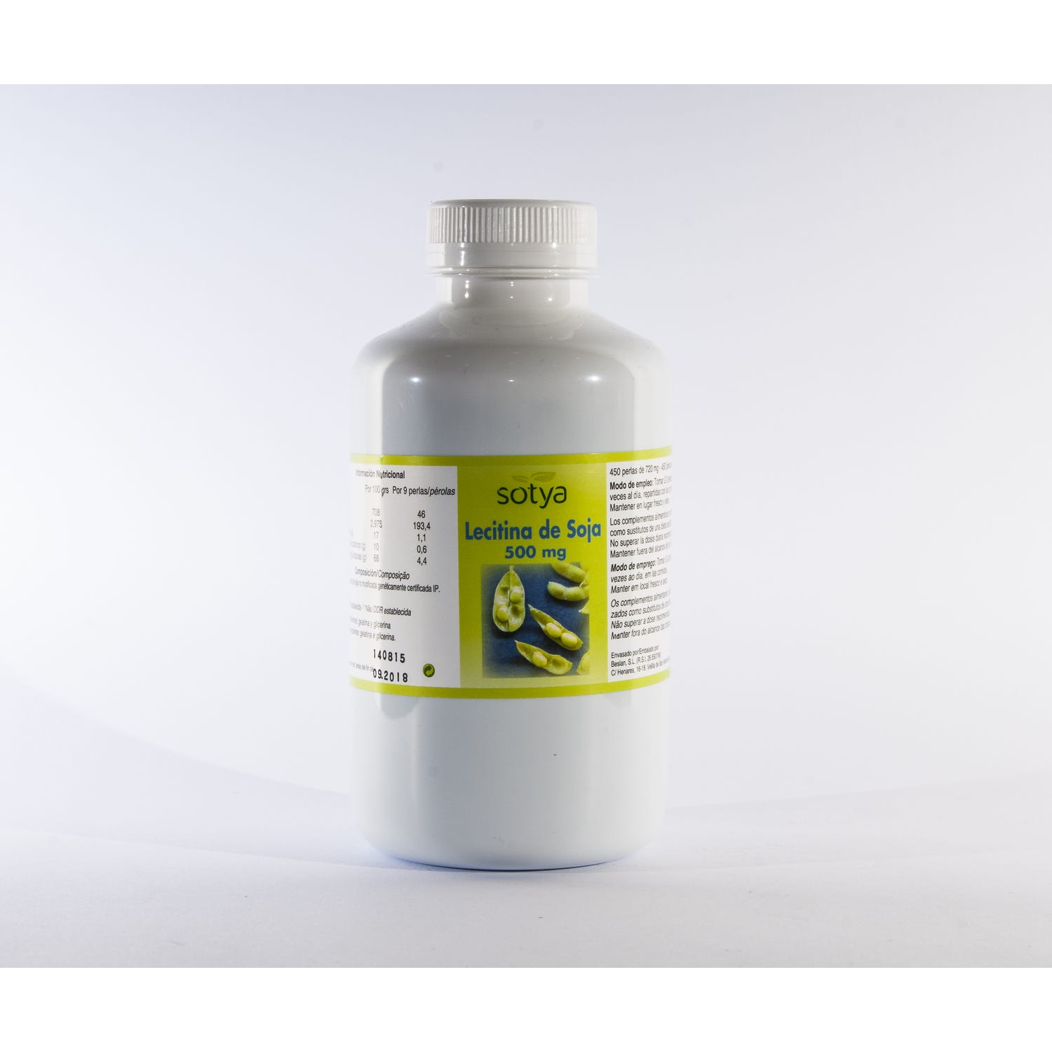 Sotya Soya Lécithine de Soja 500mg 450 perles