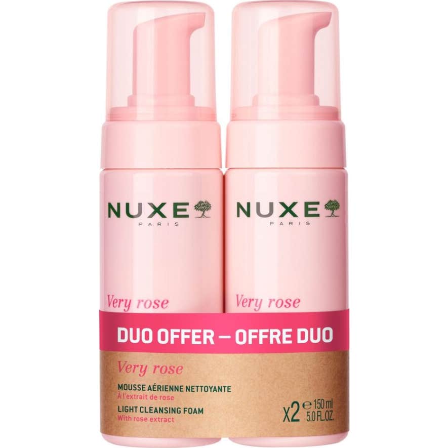 Nuxe Very Rose Mousse Aérienne Nettoyante 2x150ml