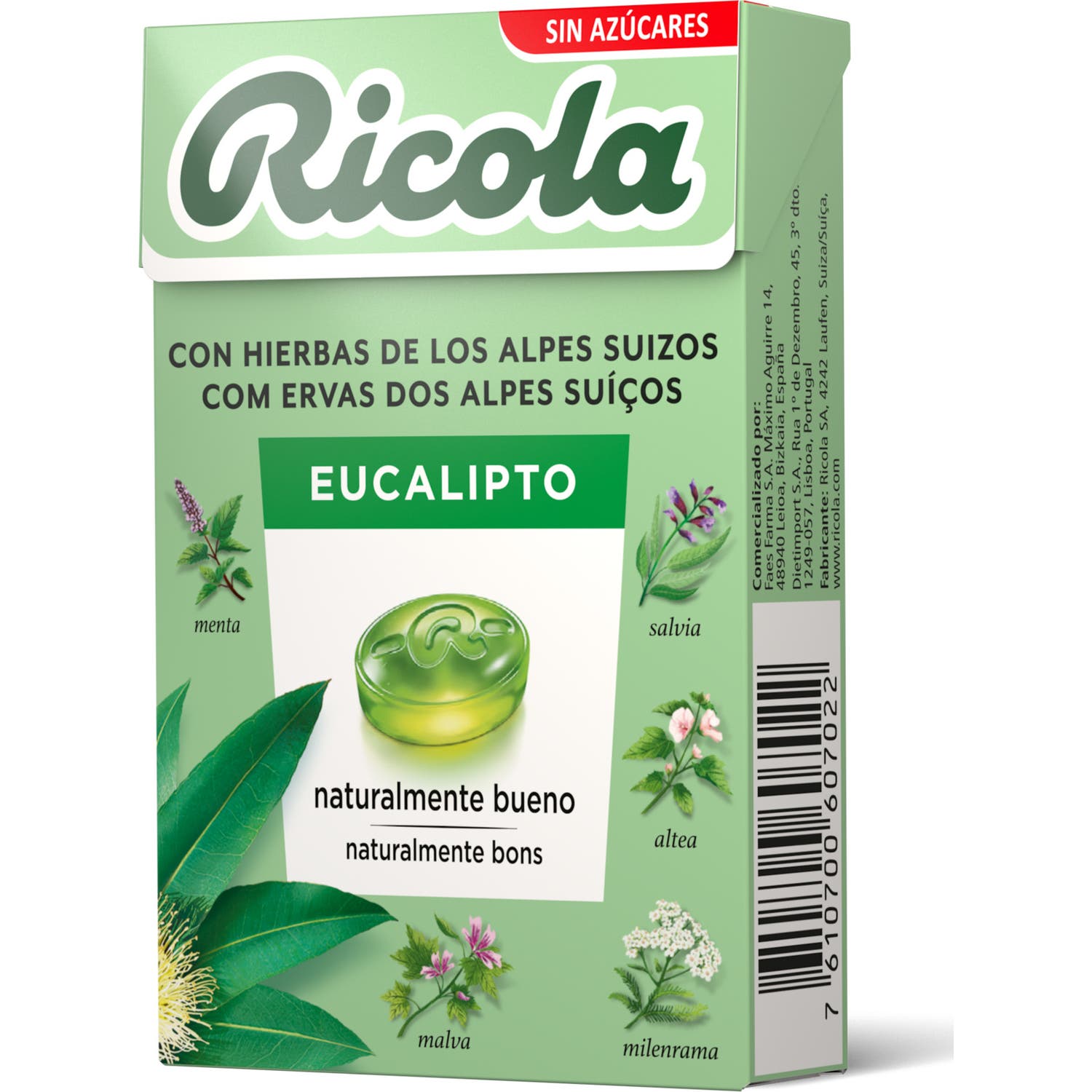 Ricola Eucalyptus Bonbons Sans sucre 50 g