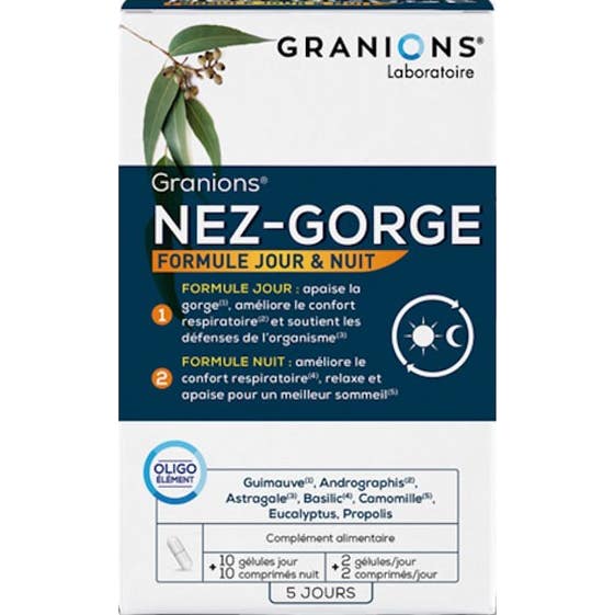Granions Nez Gorge Formule Jour & Nuit Gélules + Comprimés Taille 10