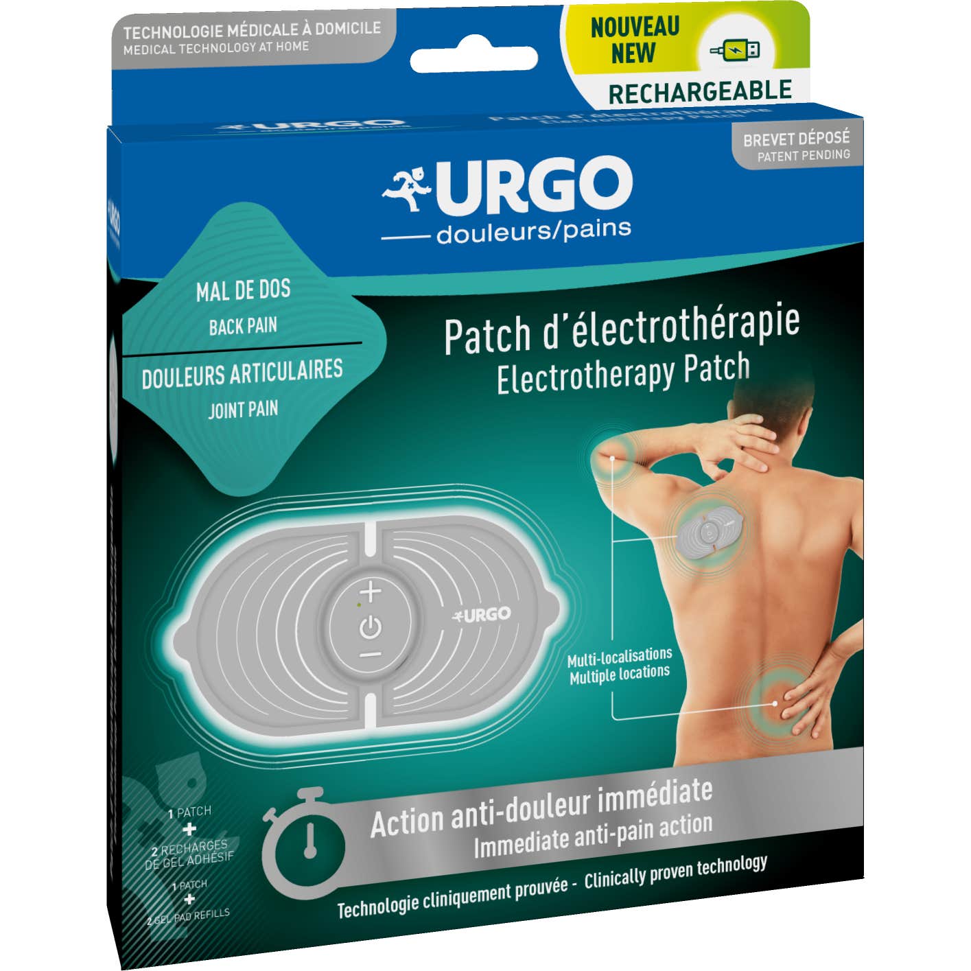 Urgo Patch d'Electrothérapie Rechargeable