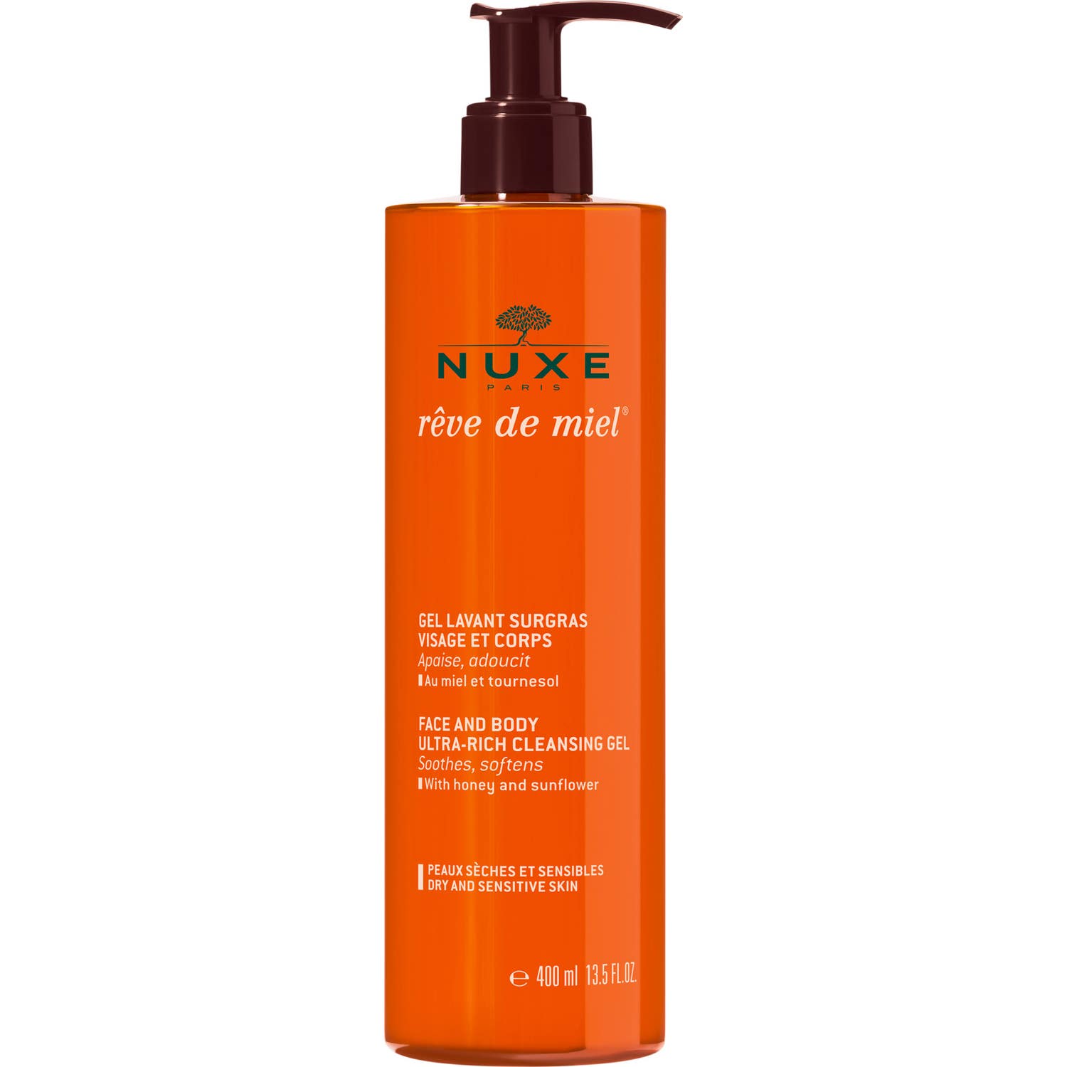 Nuxe Rêve de Miel Gel Lavant Surgras Visage et Corps 400ml