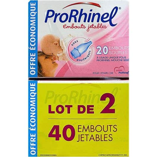 Prorhinel Lot de 2x20 Embouts Jetables Souples