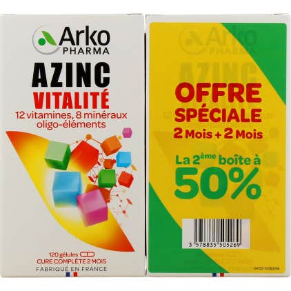 Arkopharma Azinc Vitalité 2x120 Gélules