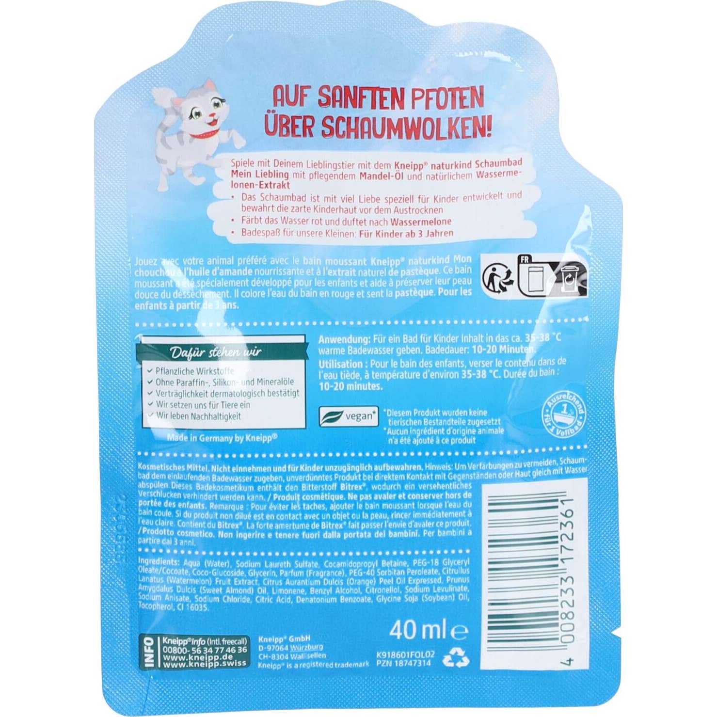 Kneipp Naturkind Mein Liebling Bain Moussant Mon Chouchou 40ml