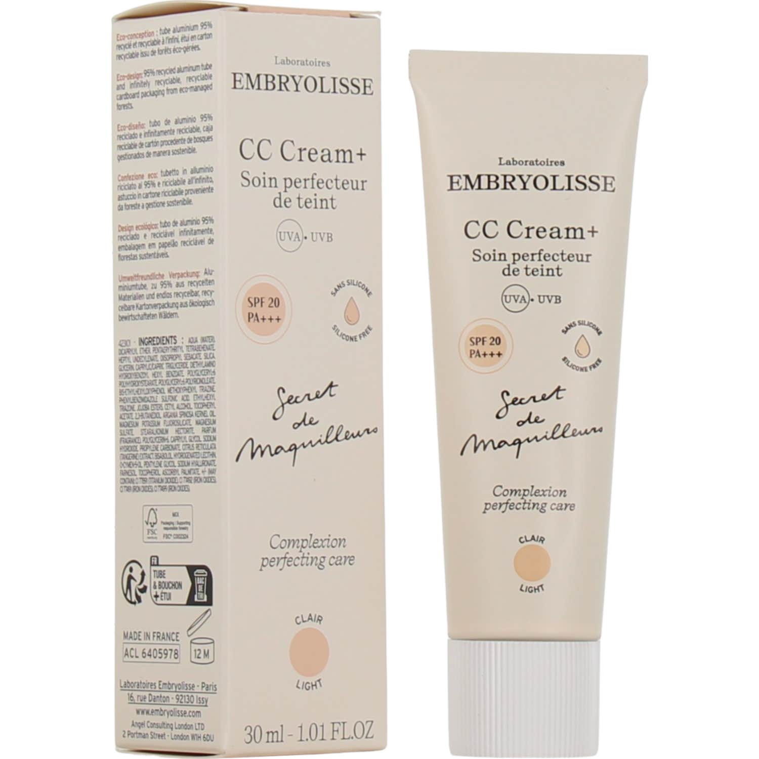Embryolisse Secret de Maquilleurs CC Cream+ Spf20 Clair 30 ml
