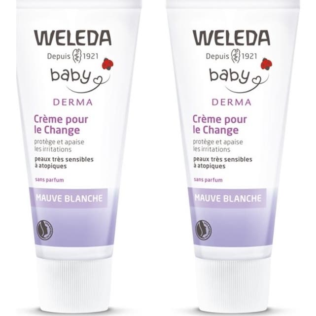 Weleda Bébé Crème Change Mauve Blanche 2x50ml