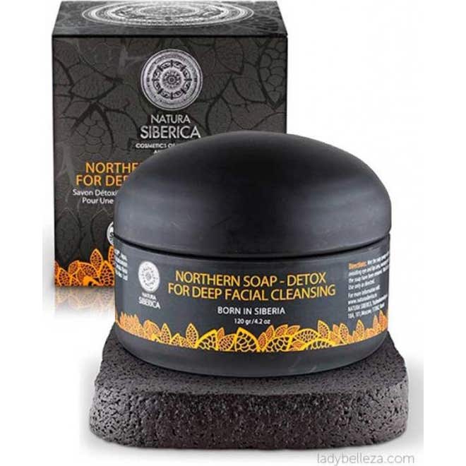Natura Siberica Jab¢n negro n¢rdico detox para la profunda limpieza facial 120 ml