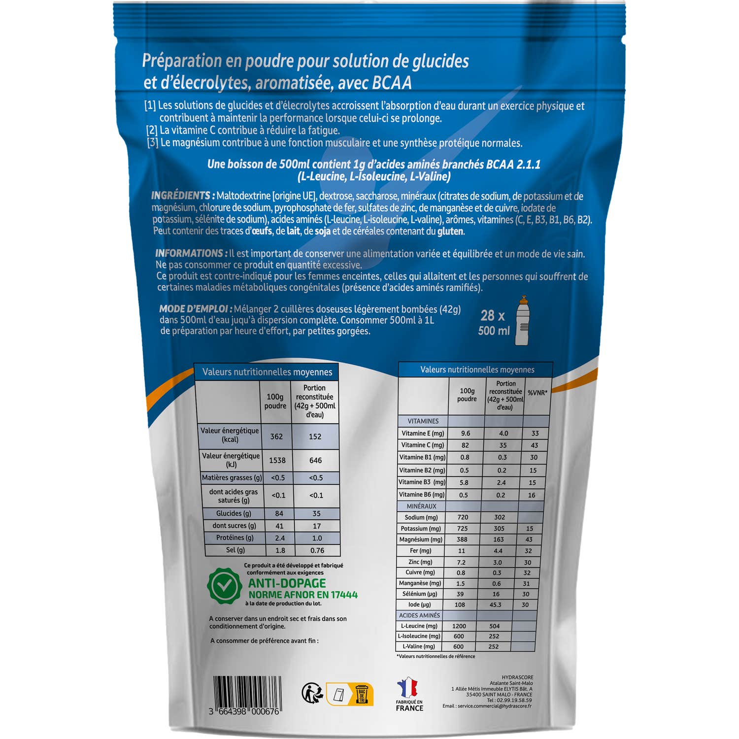 Hydrascore N°9 Boisson Isotonique Thé Pêche 1,2kg Hydrascore N°9 Boisson Isotonique Thé Pêche 1,2kg