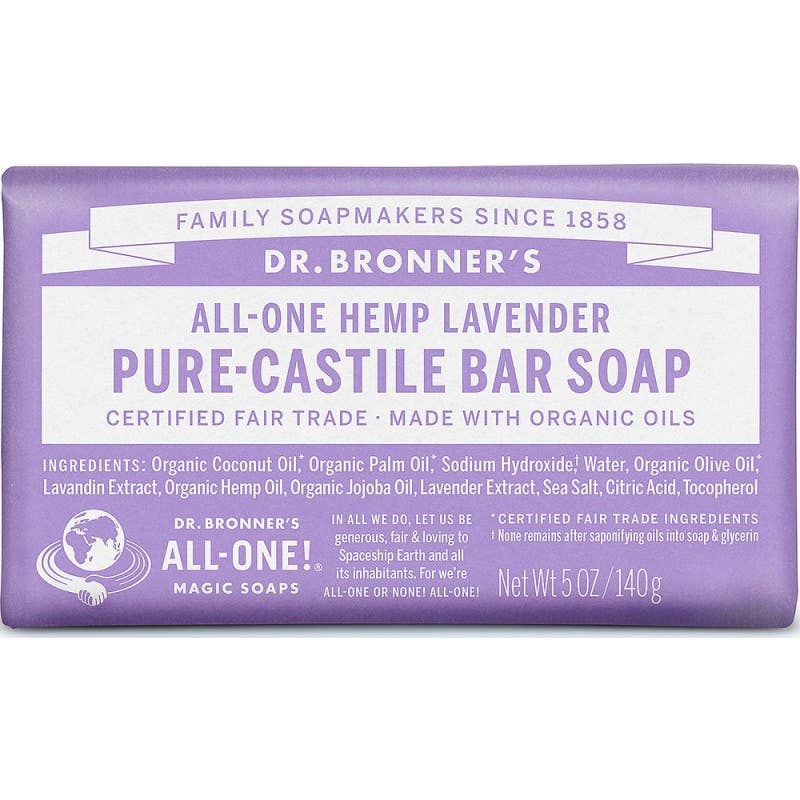 Dr. Bronner's Lavender Pure-Castile Magic Bar Soap Savon 140 G - Image 2