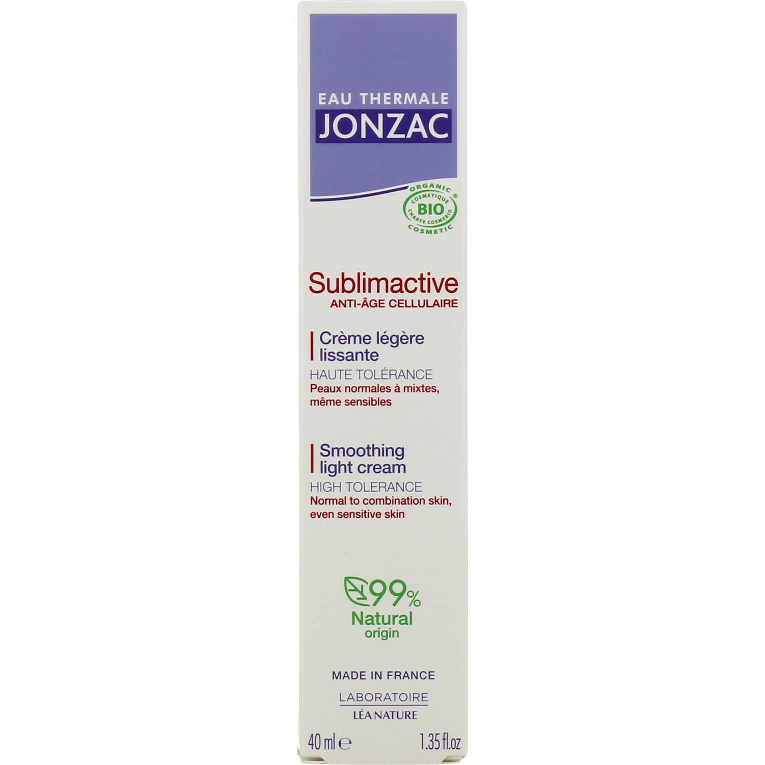 Jonzac Sublimactive Crème Légère Lissante 40ml